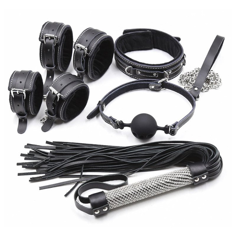 Kit SM Diamo 5 pièces noir - fourrure et strass | Nedgy