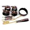 Kit SM Snakine collier et menottes noir-rose | Nedgy