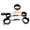 Kit SM Snakine collier et menottes noir-rose | Nedgy
