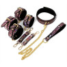 Kit SM Snakine collier et menottes noir-rose | Nedgy