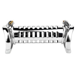 Double cage de chasteté Steelock 15 cm métal | Nedgy