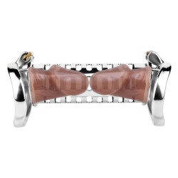 Double cage de chasteté Steelock 15 cm métal | Nedgy