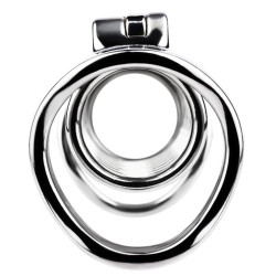 Double cage de chasteté Steelock 15 cm métal | Nedgy