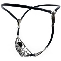 Cage de chasteté Halfy 10 cm - harnais métal | Nedgy