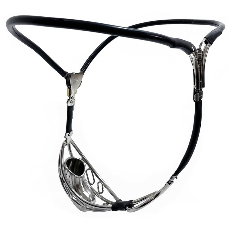 Cage de chasteté Halfy 10 cm - harnais métal | Nedgy