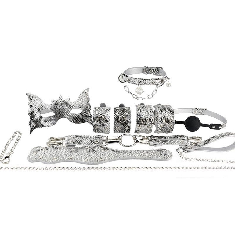 Kit BDSM Snakeyes 8 pièces argent serpent | Nedgy