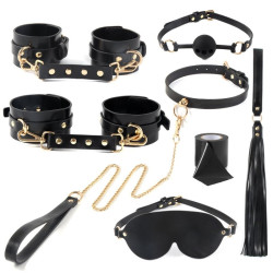 Kit SM 7 pièces noir avec sacoche bondage | Nedgy