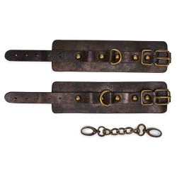Menottes cuir vieilli Vintagy poignets | Nedgy
