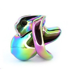 Cage chasteté Rainbow métal colorée 5,5 cm | Nedgy