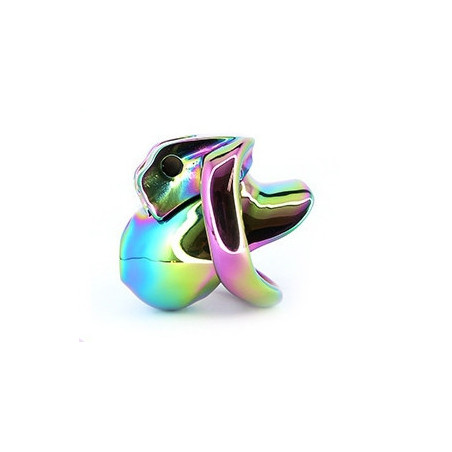 Cage chasteté Rainbow métal colorée 5,5 cm | Nedgy