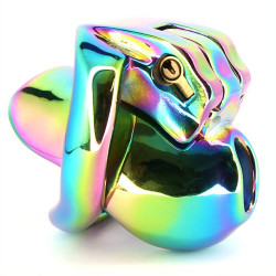 Cage chasteté Rainbow métal colorée 5,5 cm | Nedgy