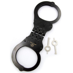 Menottes métal Mister B Cuff Hinged noires | Nedgy