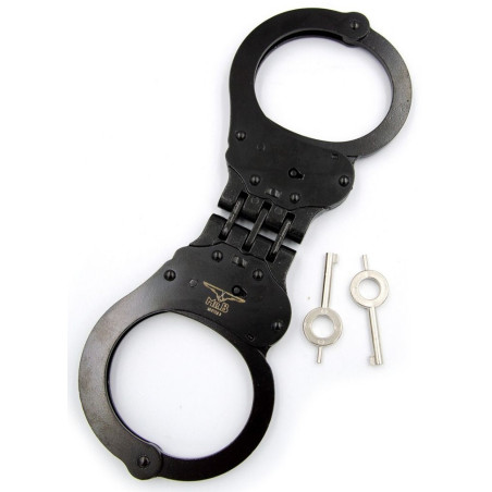 Menottes métal Mister B Cuff Hinged noires | Nedgy