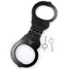 Menottes métal Mister B Cuff Hinged noires | Nedgy