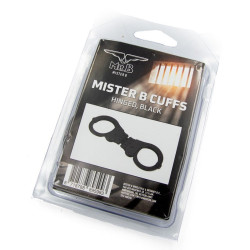 Menottes métal Mister B Cuff Hinged noires | Nedgy