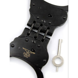 Menottes métal Mister B Cuff Hinged noires | Nedgy