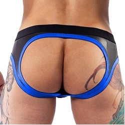 Jockstrap néoprène Mister B Jock Brief noir-bleu XS | Nedgy
