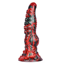 Gode tentacule Gakarix 20 cm noir et rouge | Nedgy
