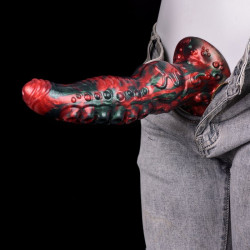 Gode tentacule Gakarix 20 cm noir et rouge | Nedgy