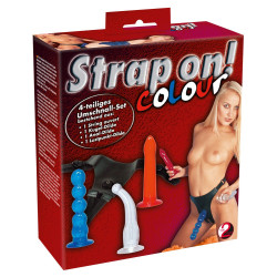 Harnais strap-on 3 godes Tricolor | Nedgy