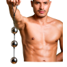 Boules anales métal 5 cm avec lanière cuir | Nedgy