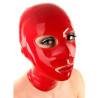 Cagoule latex rouge Hoodeyes zip arrière XXL | Nedgy