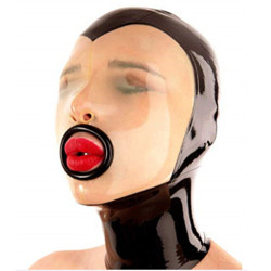 Cagoule latex transparente Facial Mouth XL | Nedgy