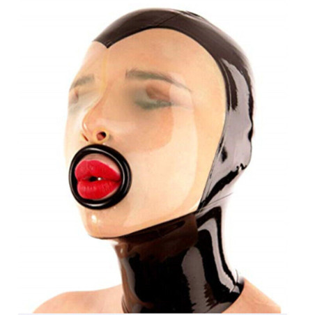 Cagoule latex transparente Facial Mouth XL | Nedgy