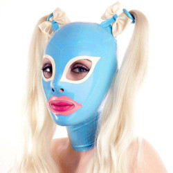 Cagoule latex poupée Dollytails bleue S | Nedgy