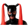 Cagoule latex Redtails noire queues rouges XXL| Nedgy
