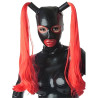 Cagoule latex Redtails noire queues rouges XXL| Nedgy
