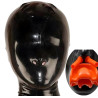 Cagoule bâillon latex Ultima Gag noire XL | Nedgy
