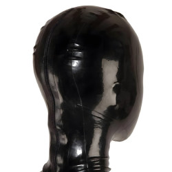 Cagoule bâillon latex Ultima Gag noire XL | Nedgy