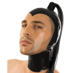 Cagoule latex Blacktail transparente queue de cheval L | Nedgy