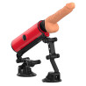 Fuck-Machine Zsex Rouge, gode vibrant 15,5 x 4 cm, télécommande 5 m et socle à ventouses pour des sessions mains libres intenses