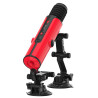 Fuck-Machine Zsex Rouge, gode vibrant 15,5 x 4 cm, télécommande 5 m et socle à ventouses pour des sessions mains libres intenses