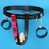 Ceinture de chasteté avec menotte+vibro anal+vibro vaginal