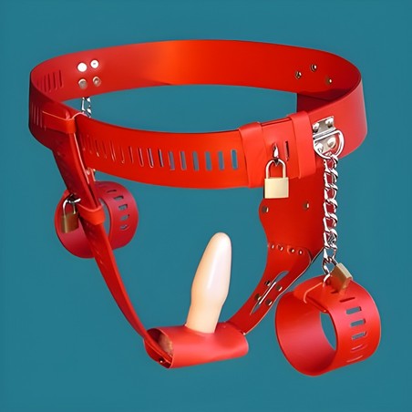 Ceinture de chasteté red Relieving Nature menotte+plug anal