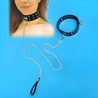 Laisse et collier d'esclavage noir