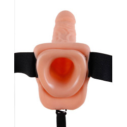 Gode ceinture vibrant 22 cm creux chair | Nedgy