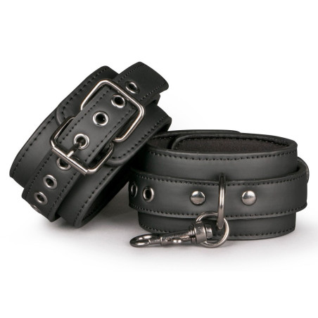 Menottes chevilles bondage noires EasyToys | Nedgy