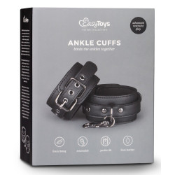 Menottes chevilles bondage noires EasyToys | Nedgy