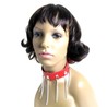 Collier en cuir rouge à chainettes
