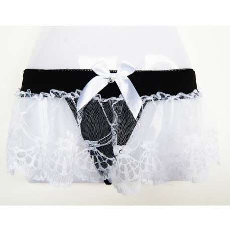 String Jupe dentelle Noir et Blanc