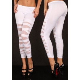 White Lame Leggings