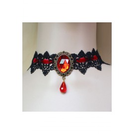 Collier Ras du Cou Goth Rouge