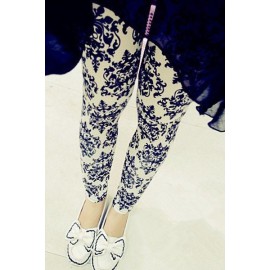 Leggings Motifs Baroques Noirs 