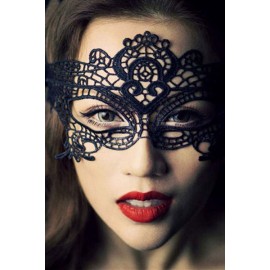 Masque Broderie Dentelle Noir