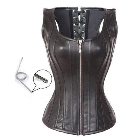 Corset Bustier Simili cuir noir