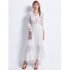 Robe d'été longue hippie chic crème